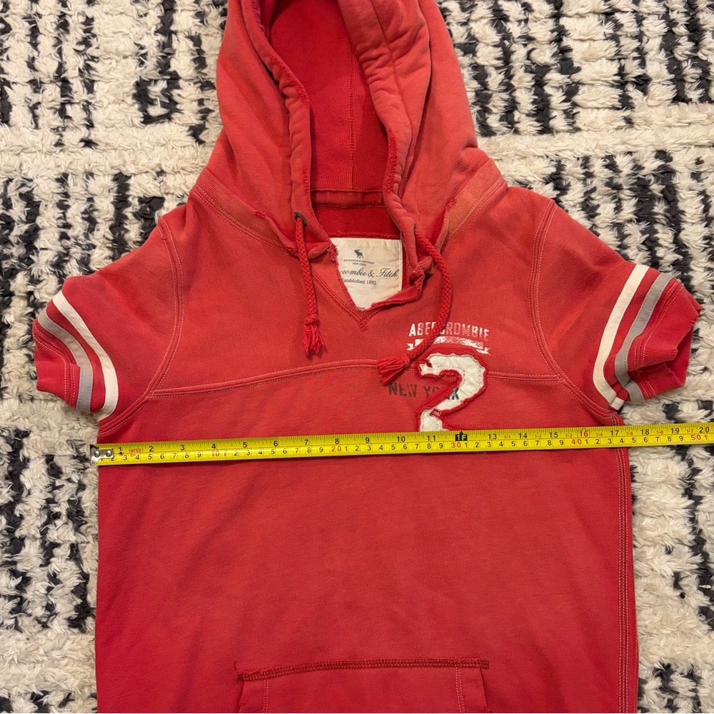 Abercrombie & Fitch Women’s Distressed Short Sleeve Hoodie - Picture 6 of 6